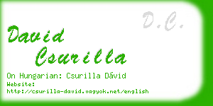 david csurilla business card