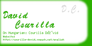 david csurilla business card